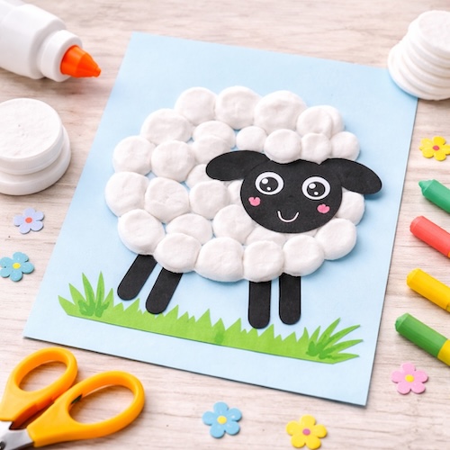 Ovečka z vatových tampónů